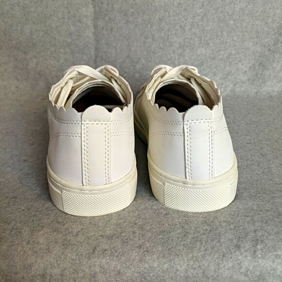 Indigo Rd Irkyrie White Leather Scalloped Casual Sneakers 8M - EUC - Picture 8 of 11
